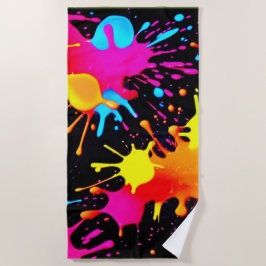 Vivid Neon Abstrakt Art in Motion Strandtuch