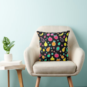 Vivid Neon Fruitful Pattern Kissen
