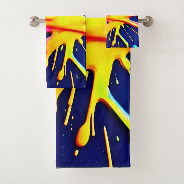Vivid Neon Splashes Badhandtuch Set (Insitu)