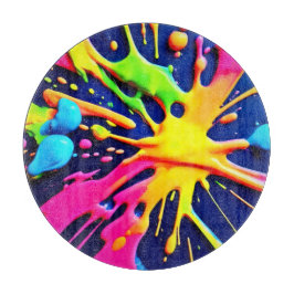 Vivid Neon Splashes Schneidebrett
