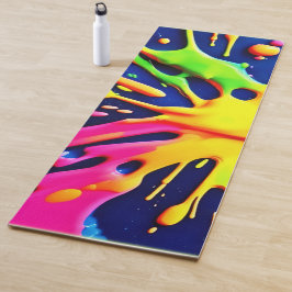 Vivid Neon Splashes Yogamatte
