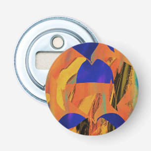 Vivid Orange Abstrakt Button Flaschenöffner