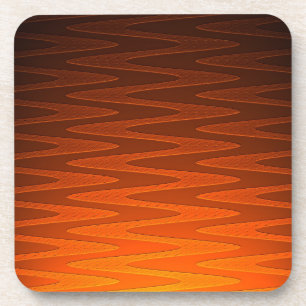 Vivid Orange Zigzag Moderne Kunst Getränkeuntersetzer