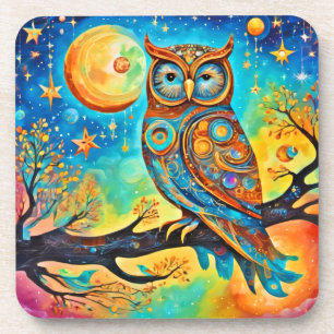 Vivid Owl Celestials: Wunder und Magie Getränkeuntersetzer