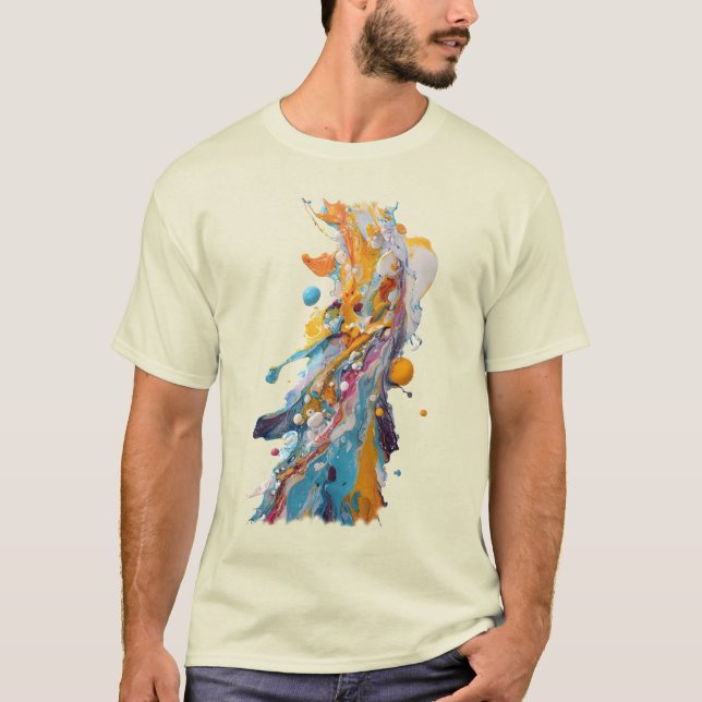 Vivid Paint Splash Abstract T-Shirt (Vorderseite)