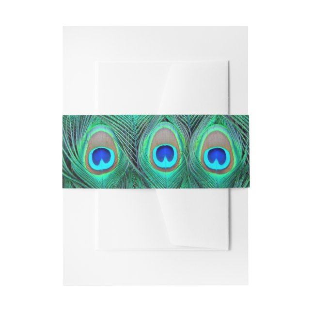 Vivid Peacock Wedding Einladungsbanderole (Vorderseite Beispiel)