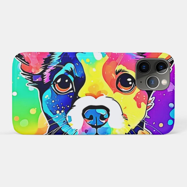 Vivid Puppy Vibes Art Design Case-Mate iPhone Hülle (Rückseite (Horizontal))