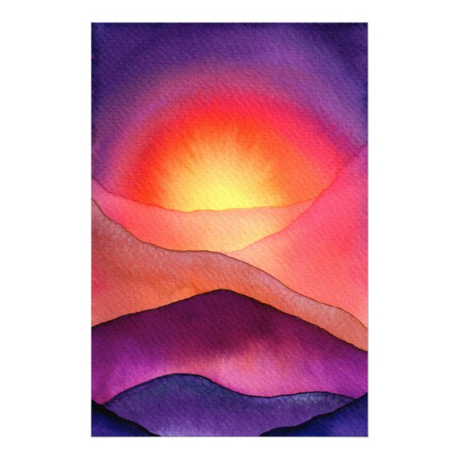 Vivid Purple And Orange Sunset Fotodruck (Vorne)