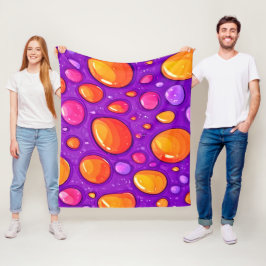 Vivid Raindrop Cartoon Art Fleecedecke