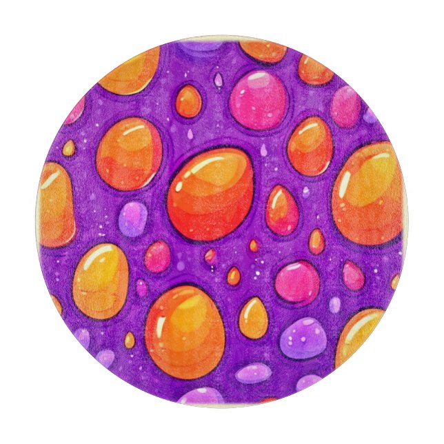 Vivid Raindrop Cartoon Art Schneidebrett (Vorderseite)