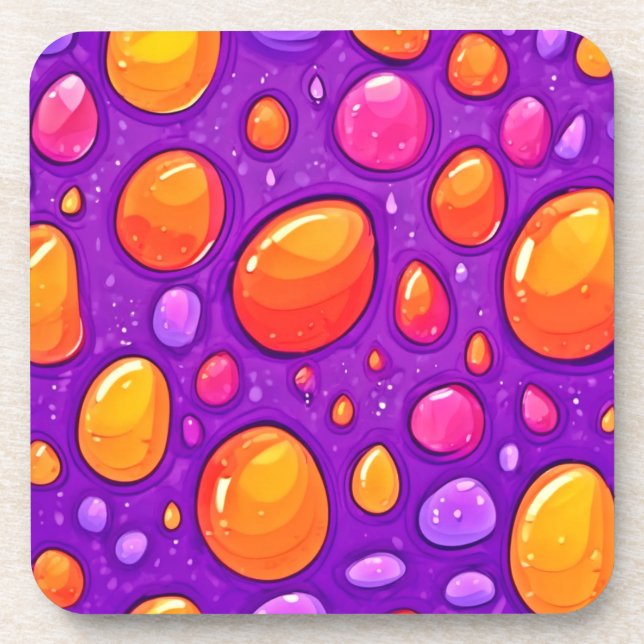 Vivid Raindrop Cartoon Artwork Getränkeuntersetzer (Vorderseite)
