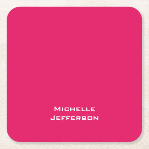 Vivid Raspberry Pinkish Red Modern Stylish Trendy Rechteckiger Pappuntersetzer