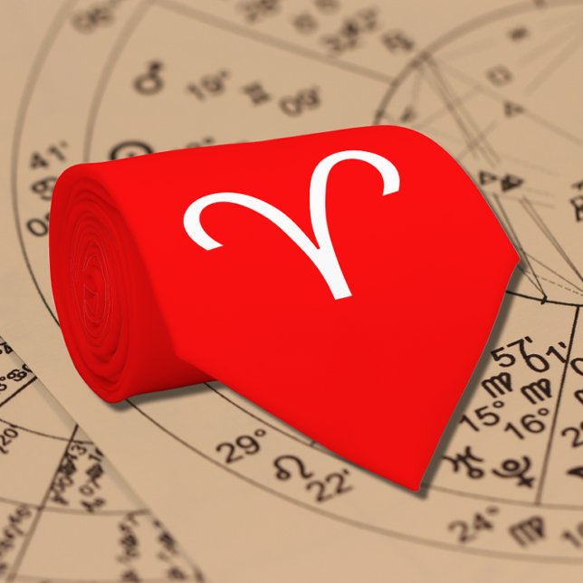 Vivid red - Aries Zodiac Krawatte (Von Creator hochgeladen)