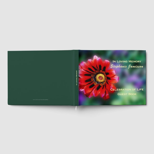 Vivid Red Blume Gazania, Feier des Lebens Gästebuch (Voll)