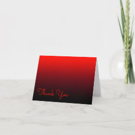 Vivid Red Burgundy und Black Ombre Dankeskarte