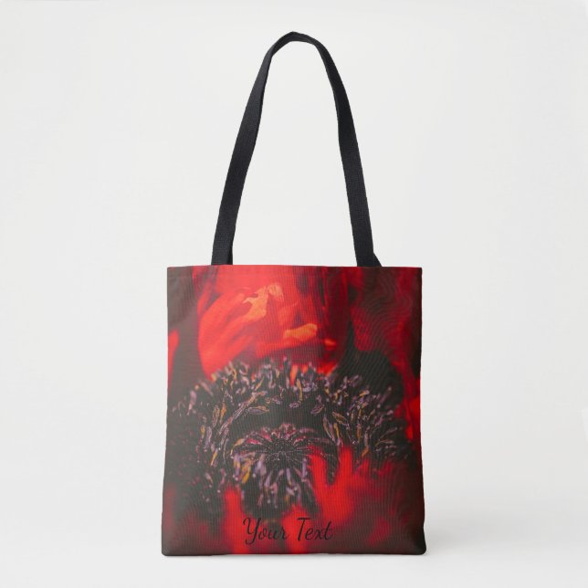 Vivid Red Poppy Stamen Tasche (Vorderseite)