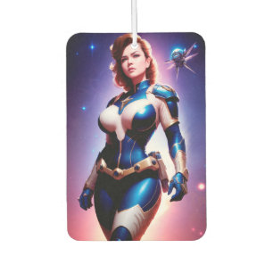 Vivid Retro 50's Female Sci Fi Space Ranger Autolufterfrischer