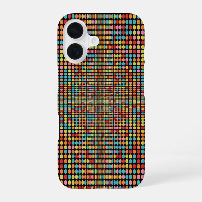 Vivid Retro Circle Pattern iPhone Case 16 Hülle (Rückseite)