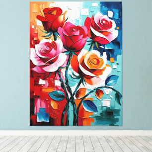 Vivid Rose Harmonie Leinwanddruck