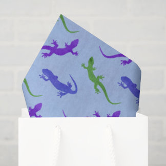 Vivid Salamander Silhouette in Blue Seidenpapier