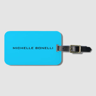 Vivid Sky Blue Minimalistisch Schlicht Legible Mod Gepäckanhänger