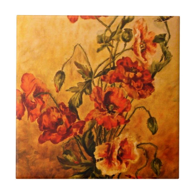 Vivid Spätes Viktorianisches 1890 Ölgemälde von Po Fliese (Vorderseite)