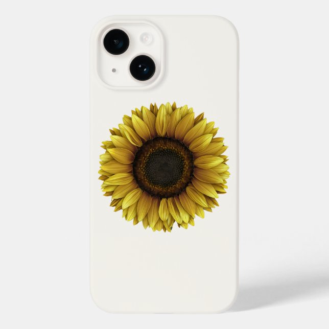 Vivid Sunflower Botanical Art Design Case-Mate iPhone 14 Hülle (Rückseite)