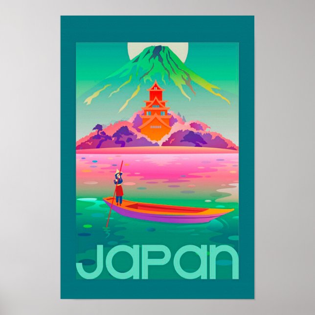 Vivid Vintages japanisches Reiseplakat Poster (Vorne)