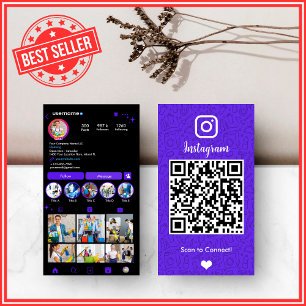 Vivid Violet Housekeeping Instagram QR-Code Visitenkarte