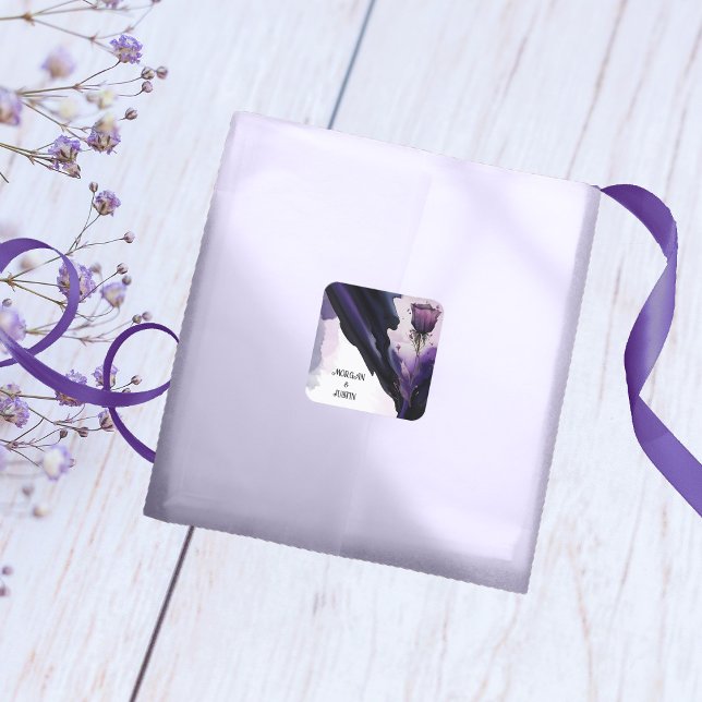 Vivid Violet Rose Wedding Stickers (Von Creator hochgeladen)