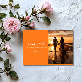 Vivid Vows Modern Photo Wedding Thank You Card Dankeskarte