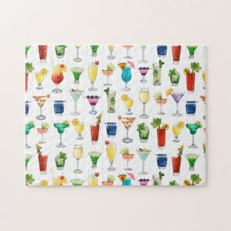 Vivid Watercolor Cocktail Muster Tote Tasche