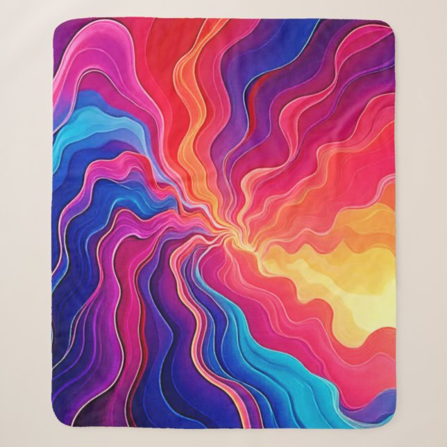 Vivid Waves: Abstract Neon Energy Flow Art Sherpadecke (Vorderseite)