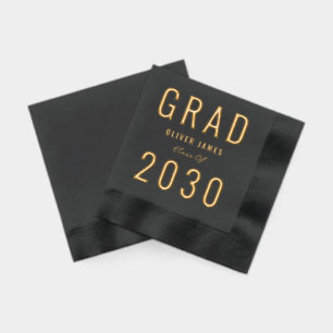 Vivid Year Modern Graduation Party Foil Napkins Servietten Mit Folie