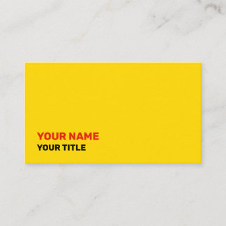 Vivid Yellow Business Card Visitenkarte