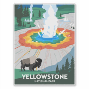 Vivid Yellowstone Nationalpark Aufkleber