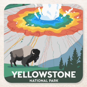 Vivid Yellowstone Nationalpark Rechteckiger Pappuntersetzer