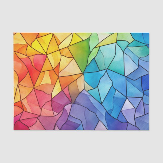 Vivide Rainbow-Farben, festgehaltener Glass-Effekt Seidenpapier (Vorderseite)