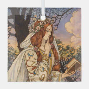 Vivien – Art Nouveau Verzauberin Illustration Ornament Aus Glas