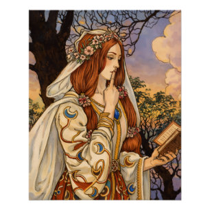 Vivien – Art Nouveau Verzauberin Illustration Poster