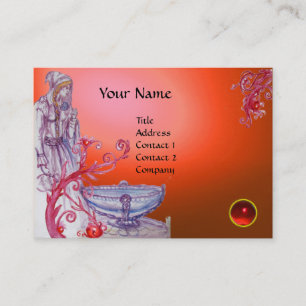 VIVIEN MONOGRAM Edelstein orange rot Visitenkarte