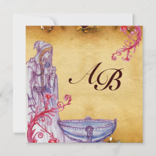 VIVIEN MONOGRAM  Pergament lila Einladung