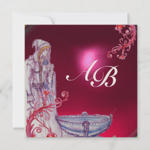 VIVIEN MONOGRAM rotes Rubingold Einladung