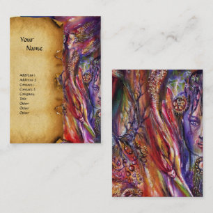 VIVIEN UND MERLIN Pink Lila Fantasy Parchment Visitenkarte