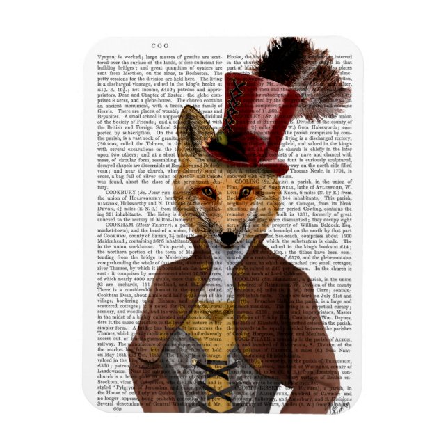 Vivienne Steampunk Fox Magnet (Vertikal)