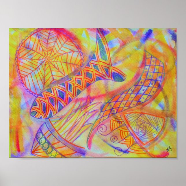 Viviles abstraktes Mischmedium Poster (Vorne)