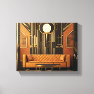 Vivre 2 Art Déco toile étirée Impression