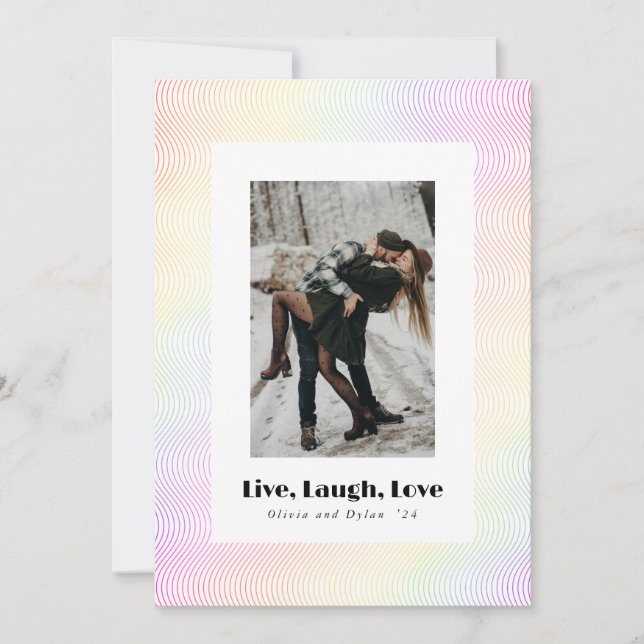 Vivre Rire Aimer | Carte de vœux de fêtes pour cou (Devant)