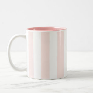 Vivs rosa, weißer, großer Streifen Zweifarbige Tasse