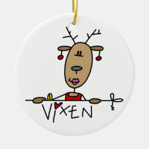Vixen die Ren-Weihnachtsandenken-Verzierung Keramikornament